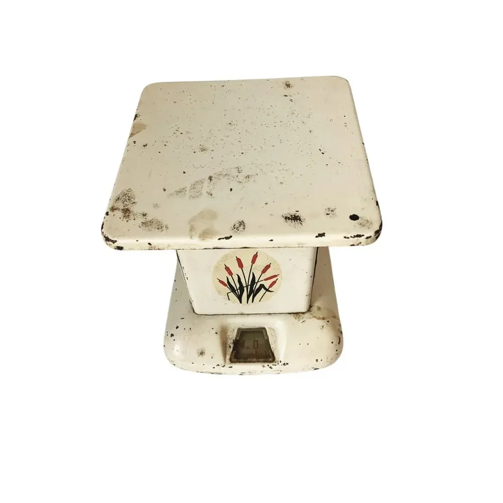 Vintage Kitchen Scale Red Cattails Country Farmhouse Scale Cottage